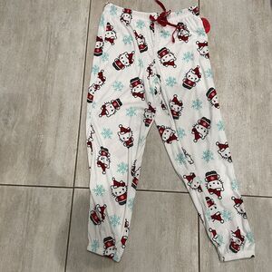 NEW WITH TAGS SANRIO HELLO KITTY HOLIDAY SANTA PAJAMA PANTS SZ S! - 0047